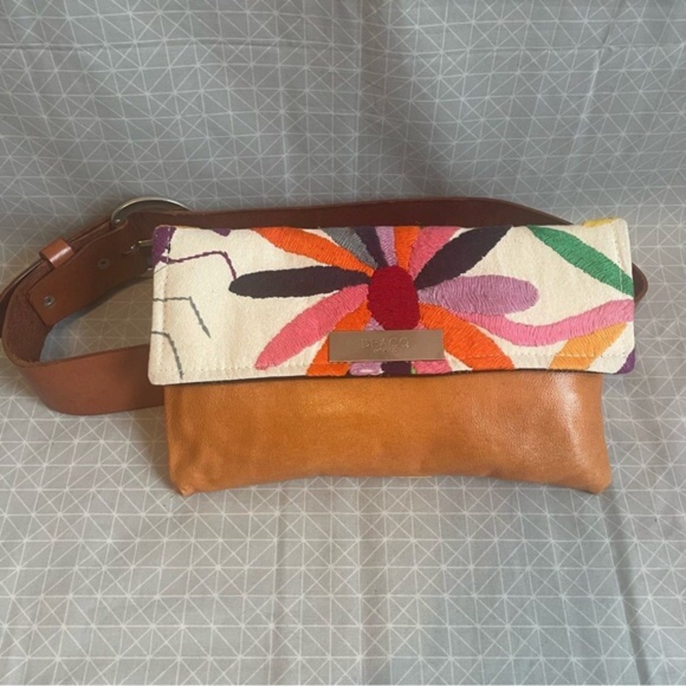 Draco Mexico Gorgeous Embroidered Leather Belt Bag